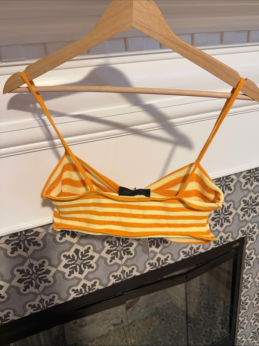 Zara knit striped crop tank top swim twist top medium M NWT - Picture 6 of 6